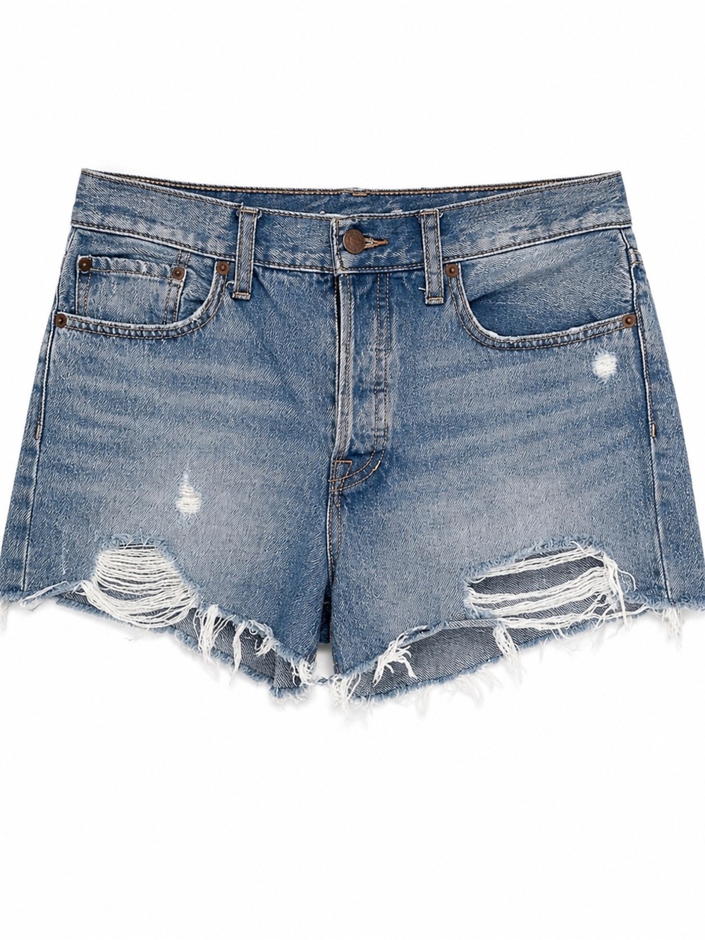 We The Free Free People Denim Shorts Size 28 Button Fly Distressed Cutoff Jean